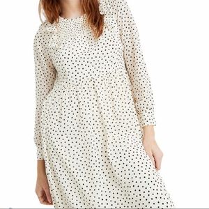 Madewell long sleeve polka dot dress size medium